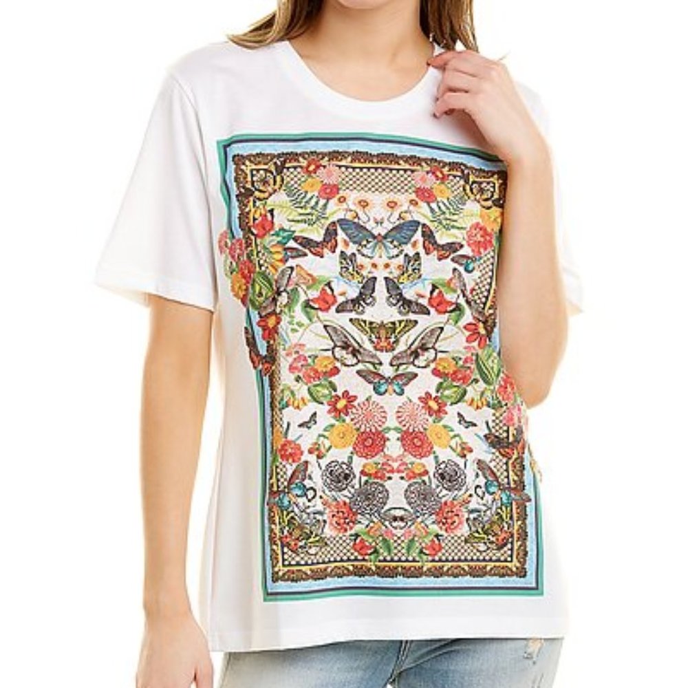 Johnny Was Happy Wings Butterfly Tee Shirt Size S NWT
